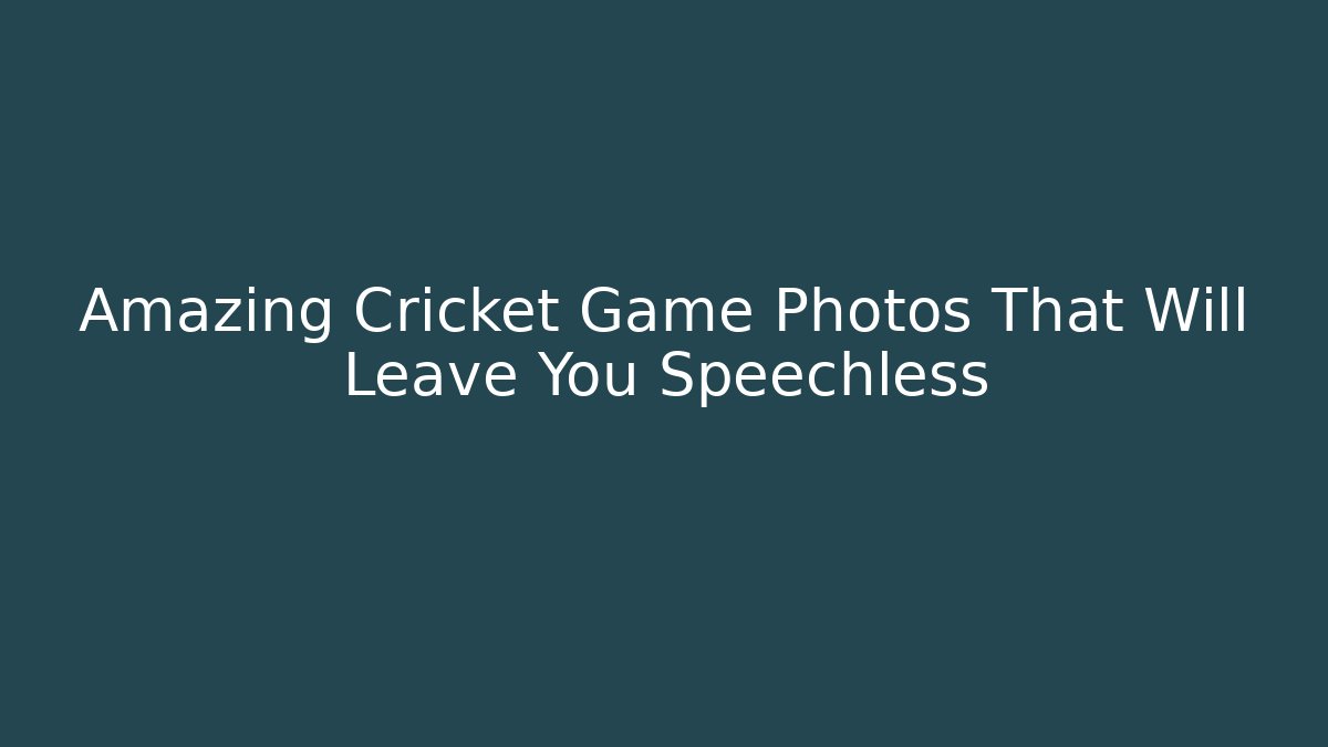 Amazing Cricket Game Photos That Will Leave You Speechless