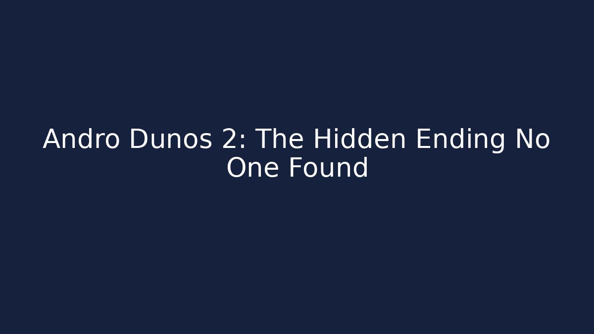 Andro Dunos 2: The Hidden Ending No One Found