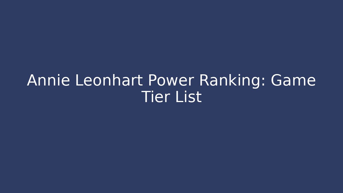 Annie Leonhart Power Ranking: Game Tier List