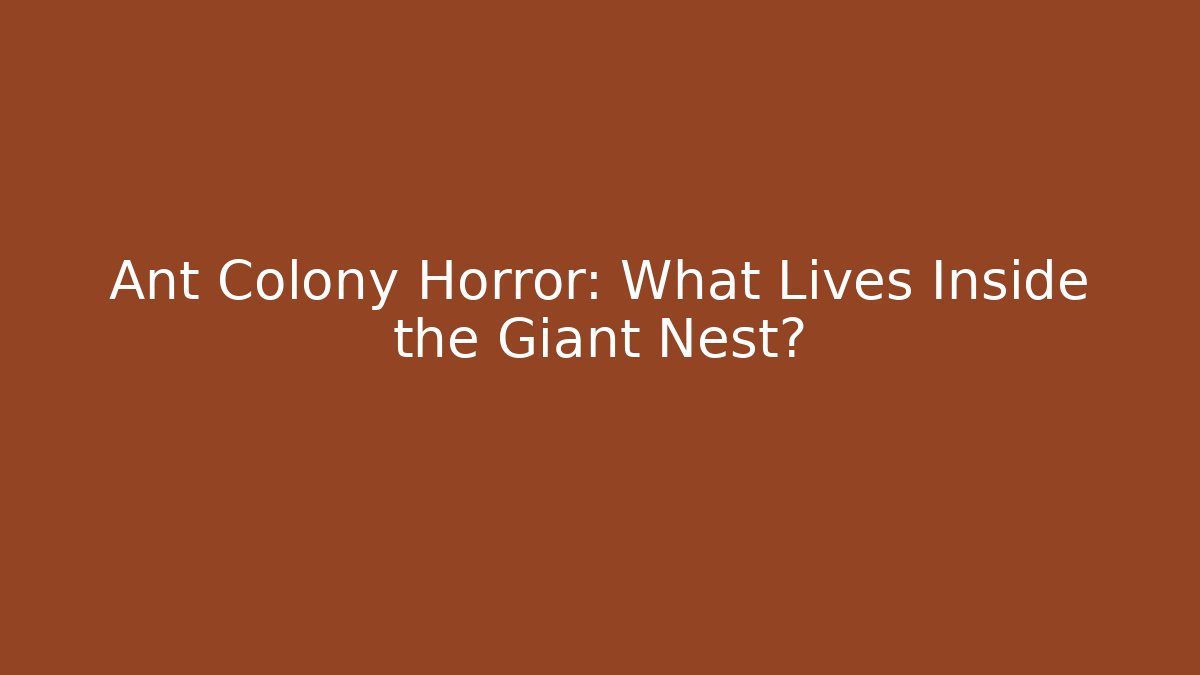 Ant Colony Horror: What Lives Inside the Giant Nest?