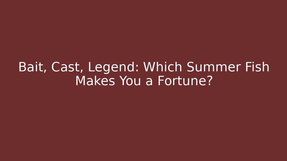 Bait, Cast, Legend: Which Summer Fish Makes You a Fortune?