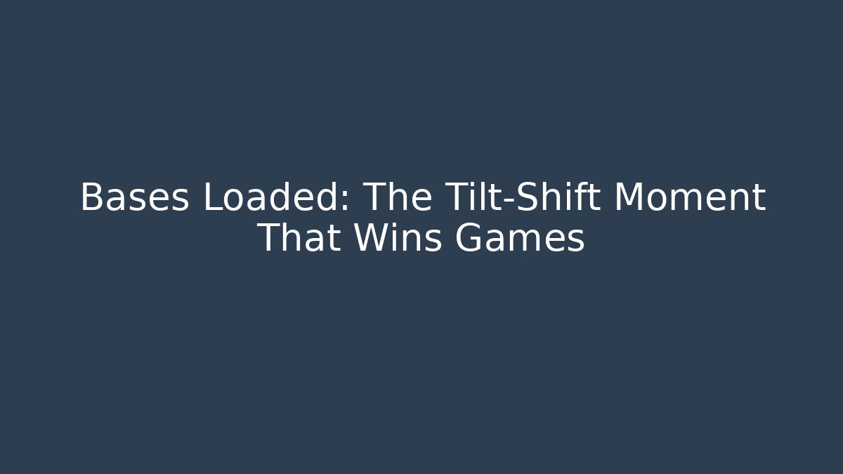 Bases Loaded: The Tilt-Shift Moment That Wins Games