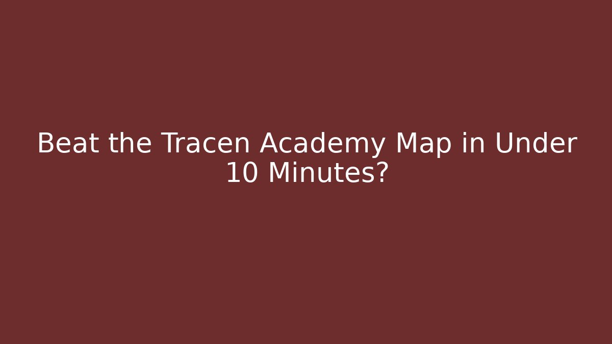 Beat the Tracen Academy Map in Under 10 Minutes?