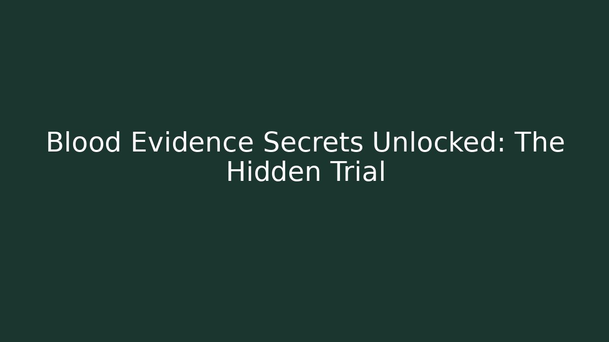 Blood Evidence Secrets Unlocked: The Hidden Trial