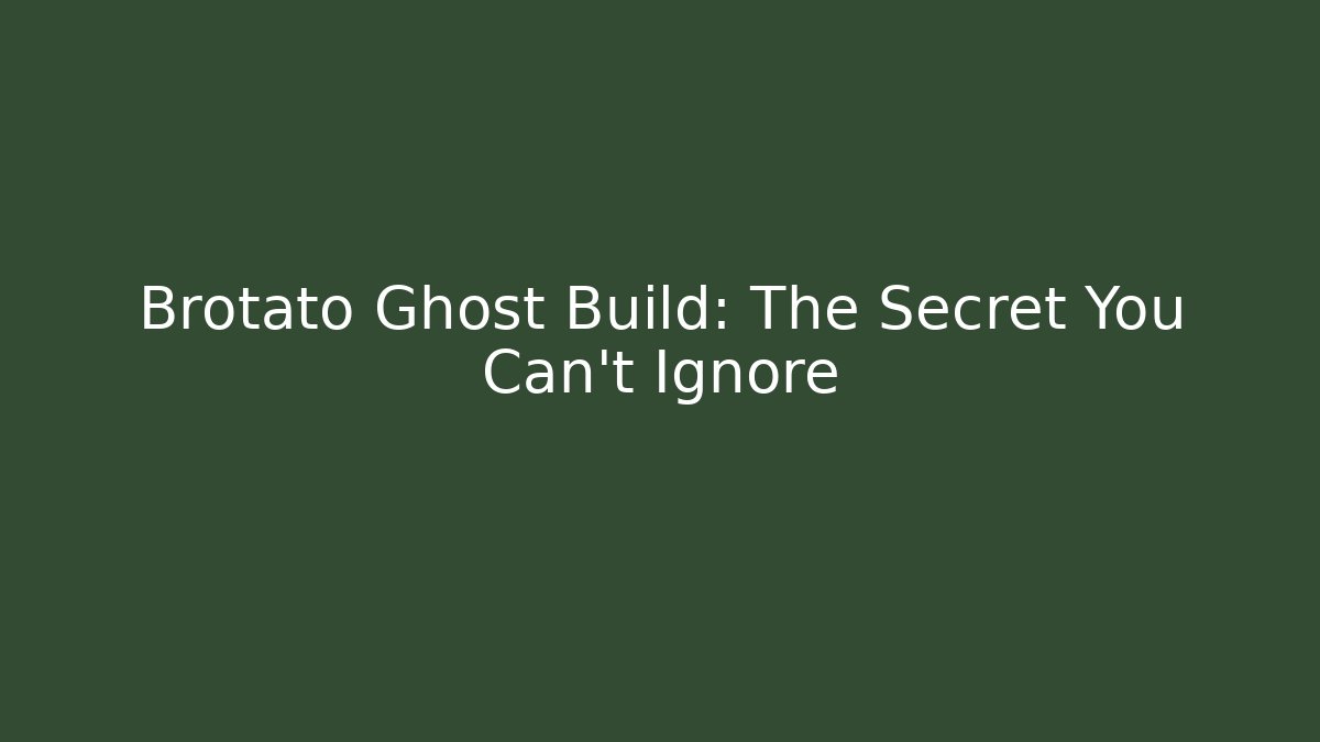 Brotato Ghost Build: The Secret You Can't Ignore