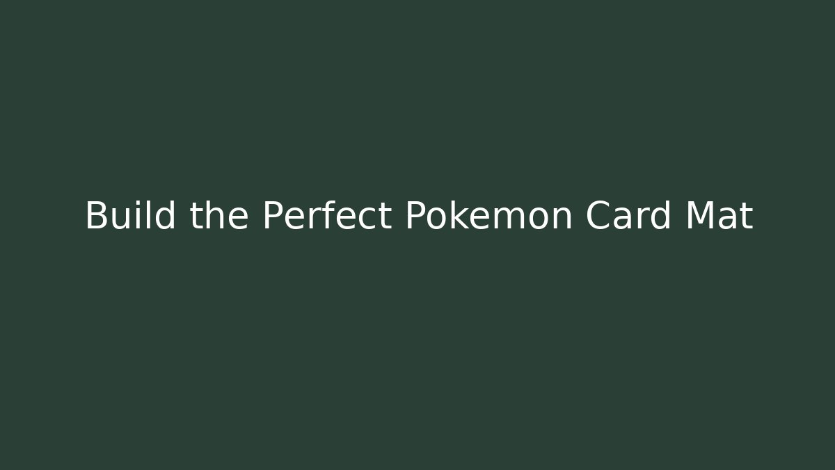 Build the Perfect Pokémon Card Mat