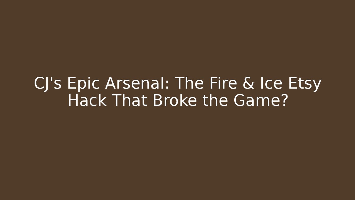 CJ's Epic Arsenal: The Fire & Ice Etsy Hack That Broke the Game?