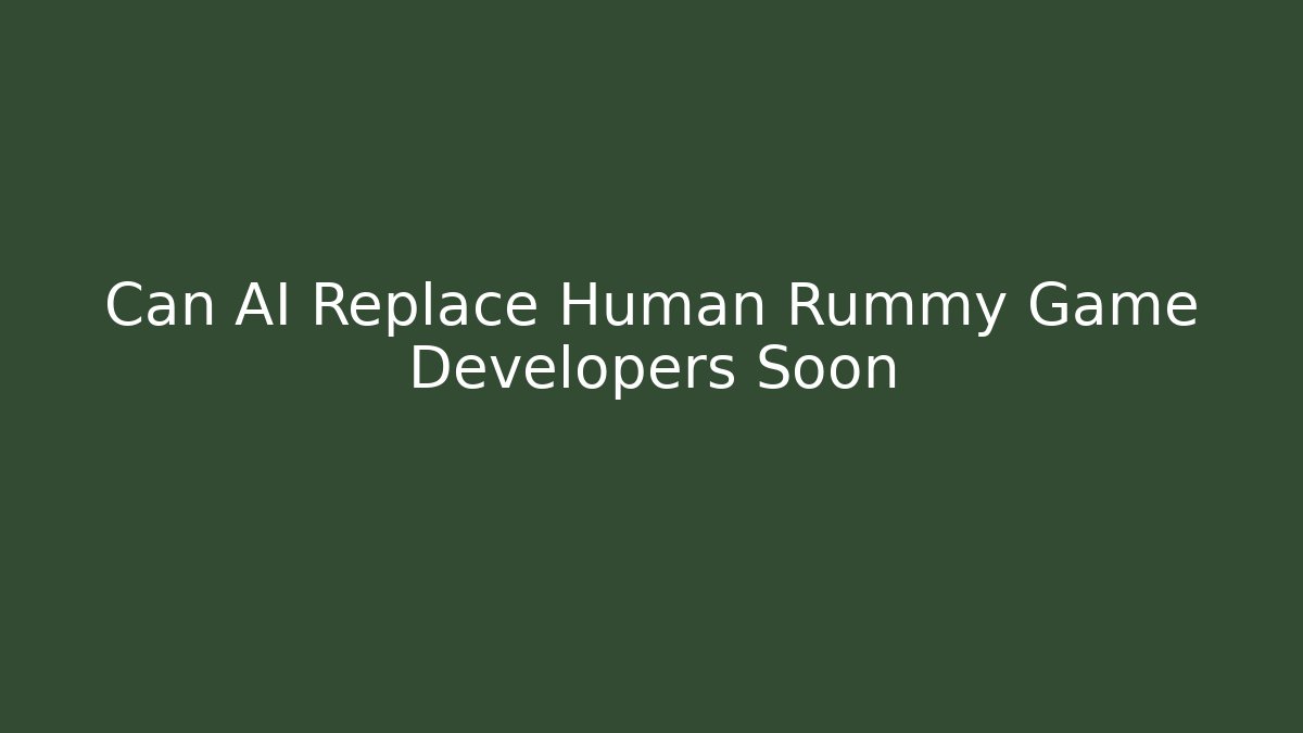 Can AI Replace Human Rummy Game Developers Soon