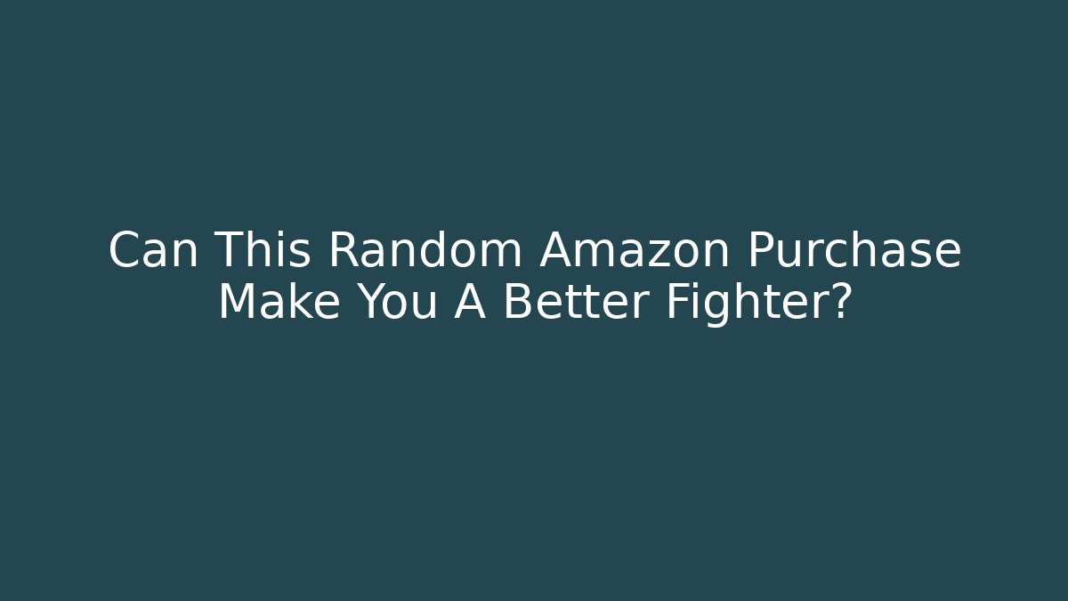 Can This Random Amazon Purchase Make You A Better Fighter?