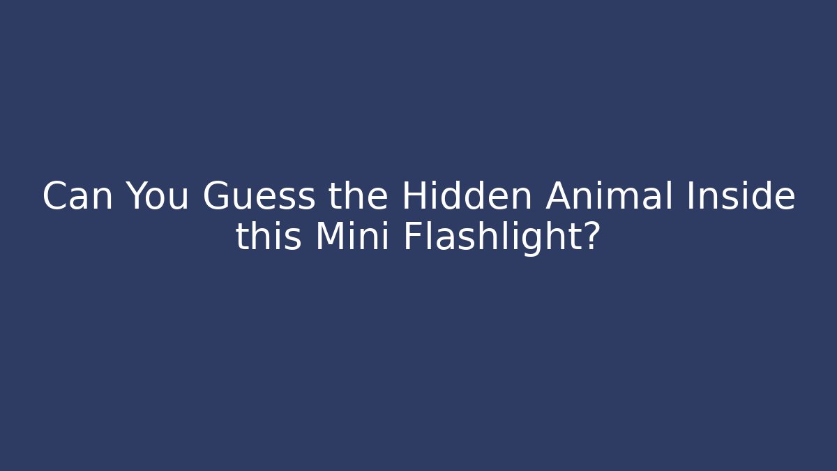 Can You Guess the Hidden Animal Inside this Mini Flashlight?