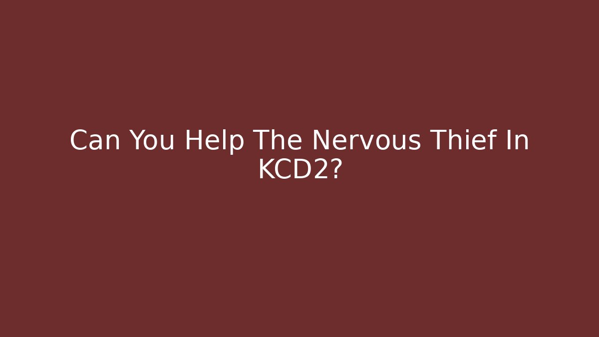 Can You Help The Nervous Thief In KCD2?