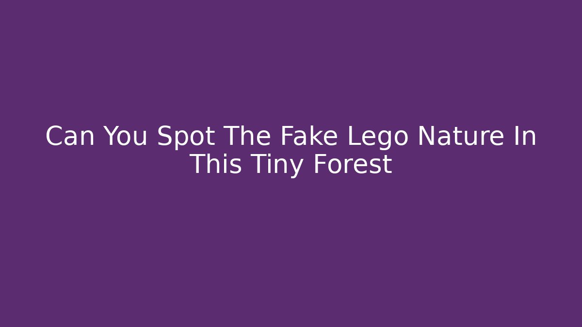 Can You Spot The Fake Lego Nature In This Tiny Forest
