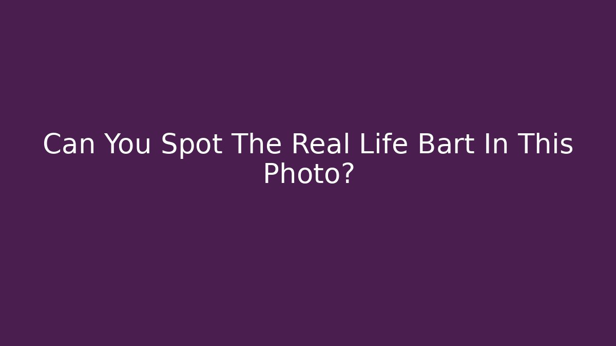 Can You Spot The Real Life Bart In This Photo?