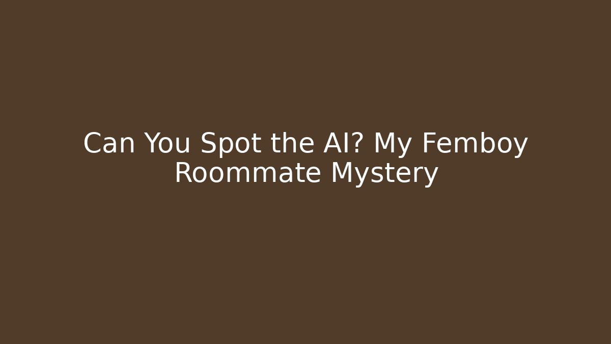 Can You Spot the AI? My Femboy Roommate Mystery