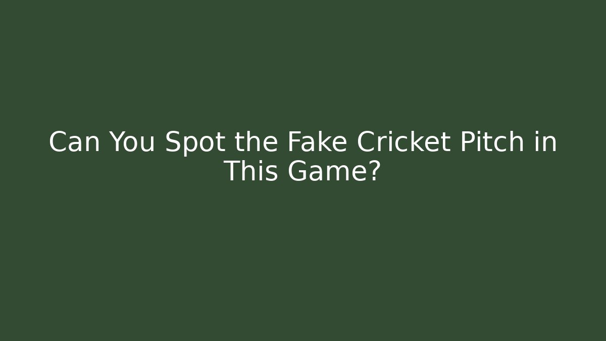 Can You Spot the Fake Cricket Pitch in This Game?