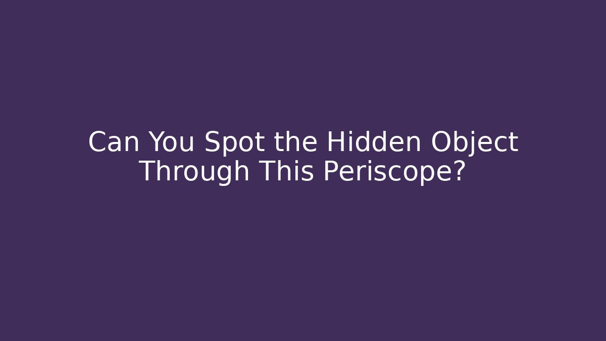 Can You Spot the Hidden Object Through This Periscope?