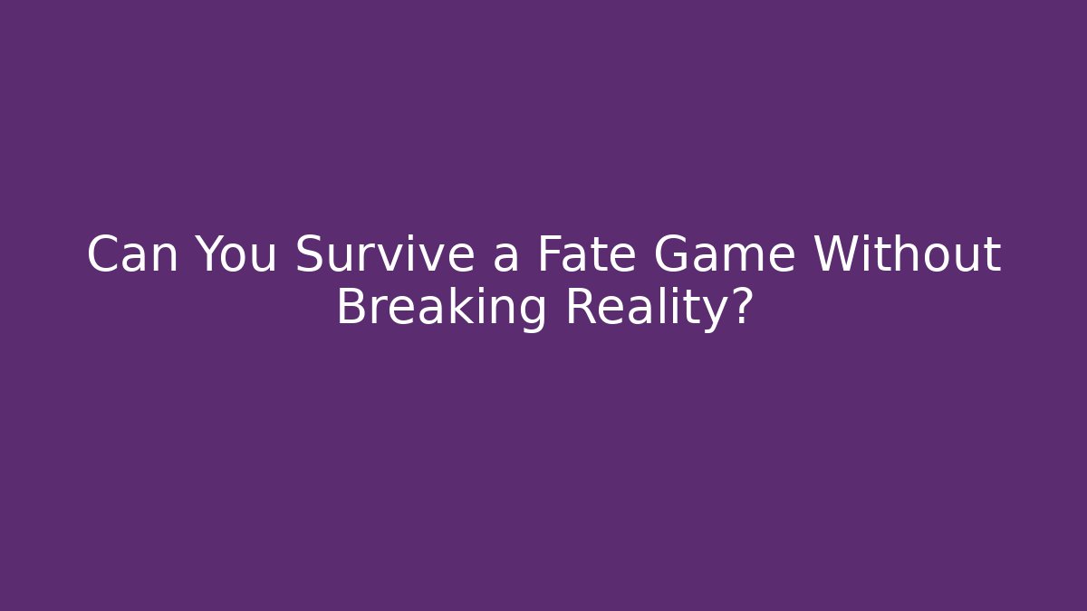 Can You Survive a Fate Game Without Breaking Reality?