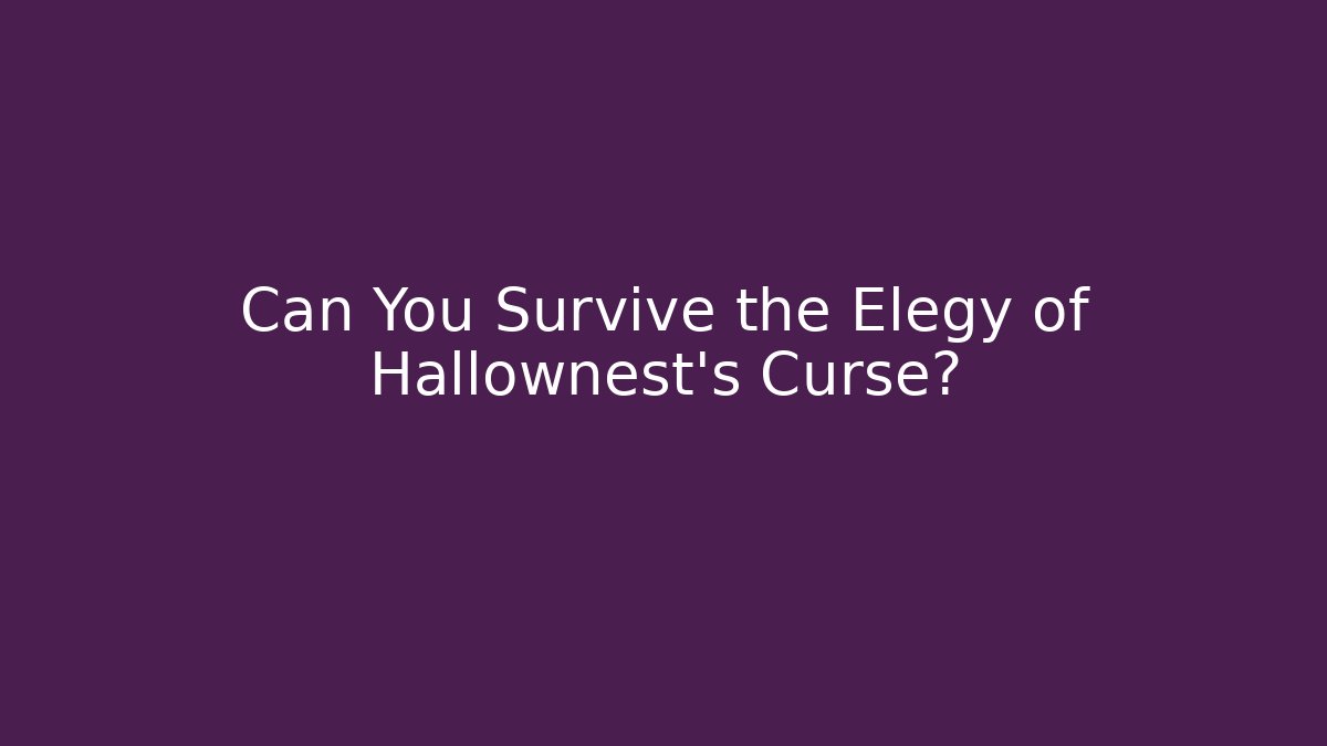 Can You Survive the Elegy of Hallownest's Curse?