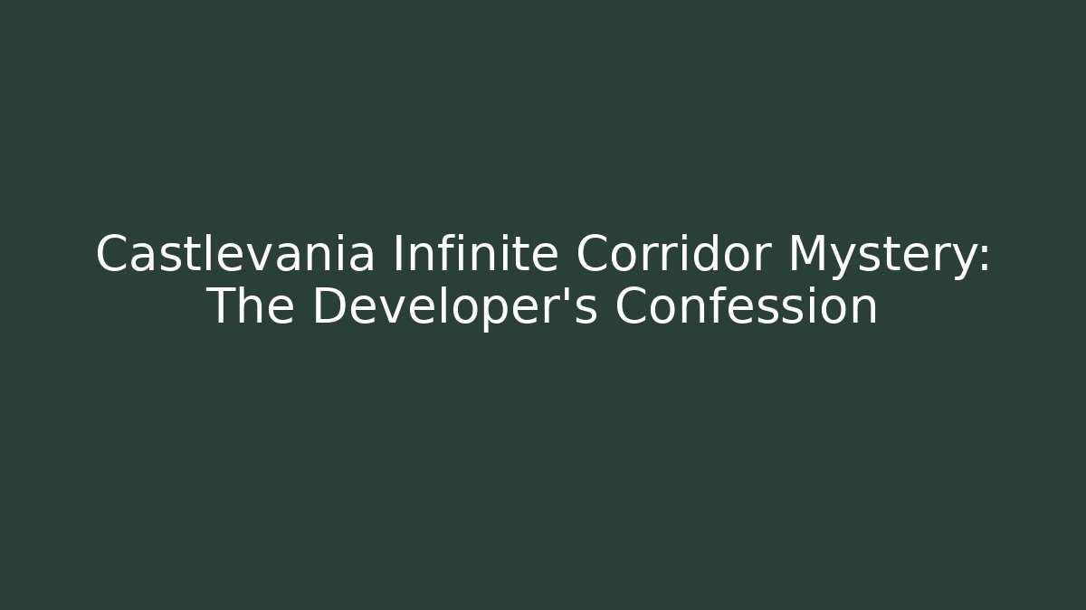 Castlevania Infinite Corridor Mystery: The Developer's Confession