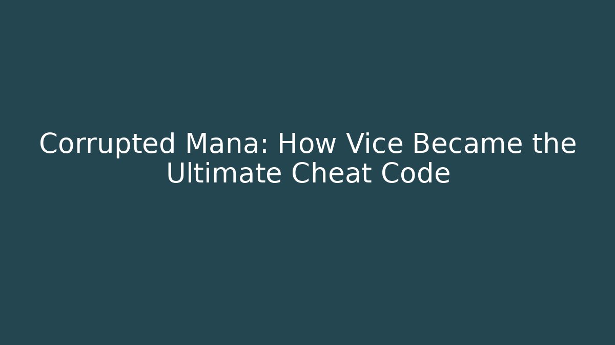 Corrupted Mana: How Vice Became the Ultimate Cheat Code - Celivion