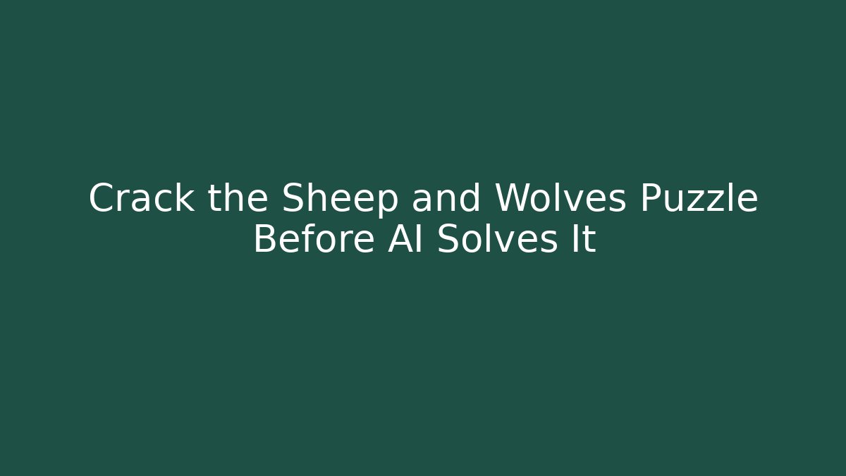 Crack the Sheep and Wolves Puzzle Before AI Solves It