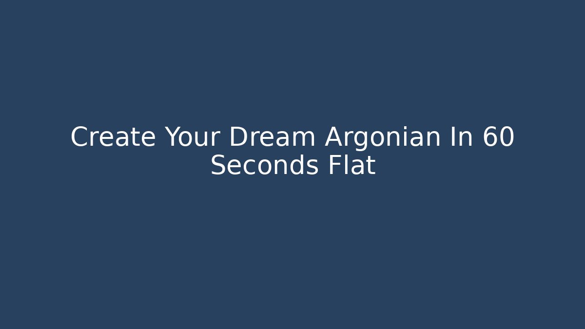 Create Your Dream Argonian In 60 Seconds Flat - Celivion