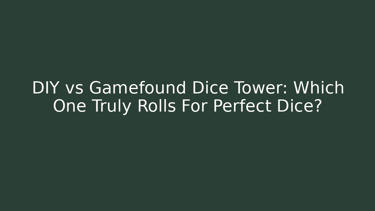 DIY vs Gamefound Dice Tower: Which One Truly Rolls For Perfect Dice?