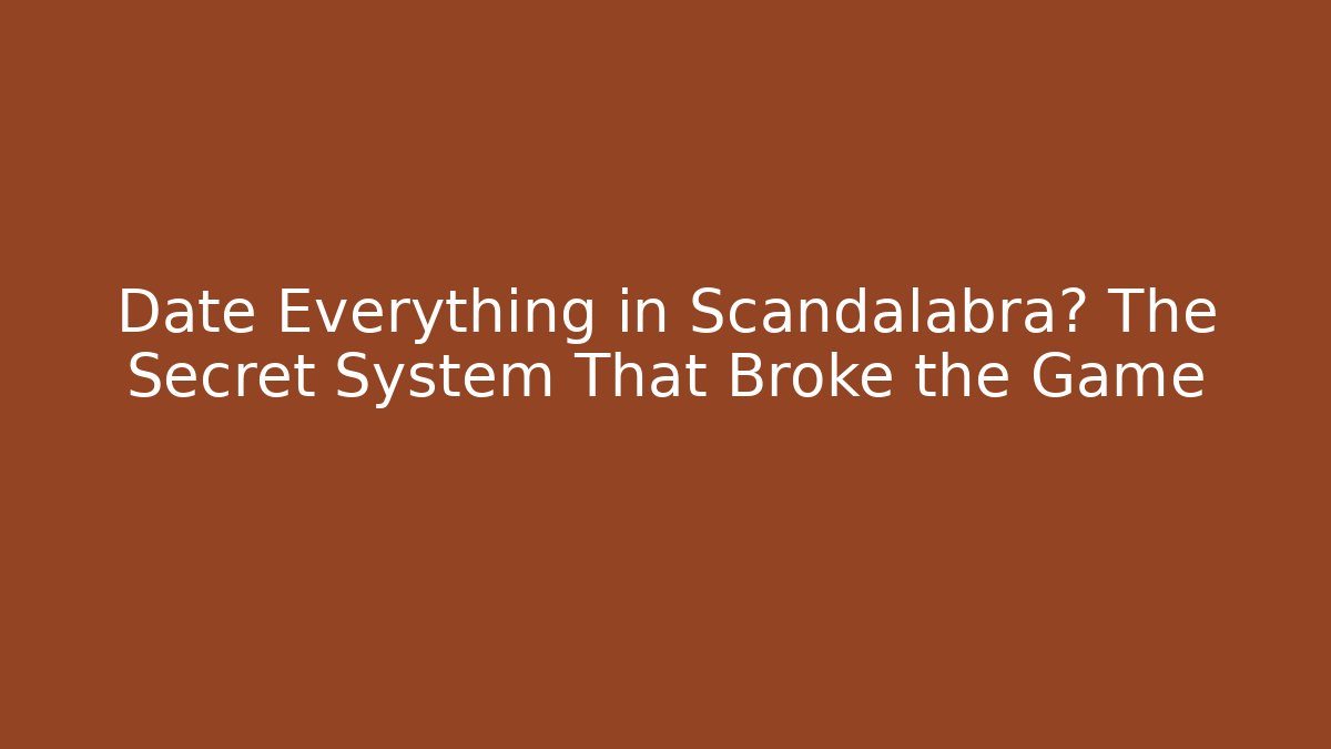 Date Everything in Scandalabra? The Secret System That Broke the Game