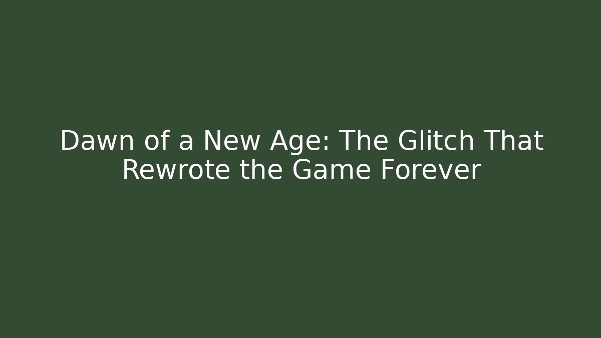 Dawn of a New Age: The Glitch That Rewrote the Game Forever