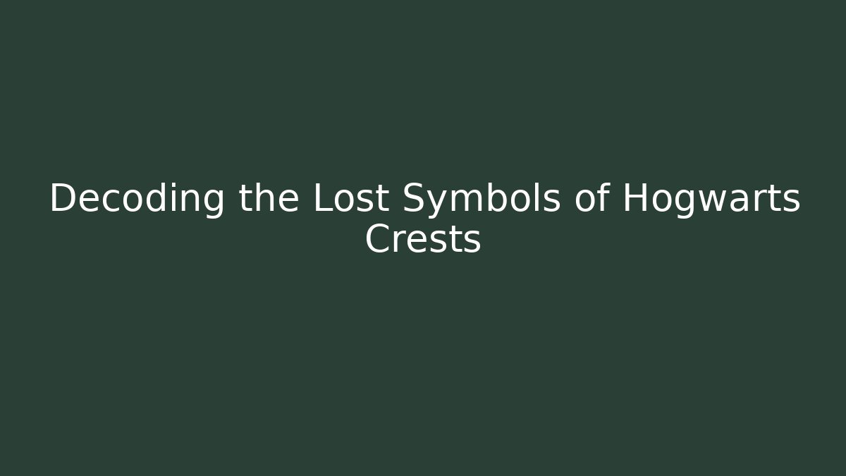 Decoding the Lost Symbols of Hogwarts Crests