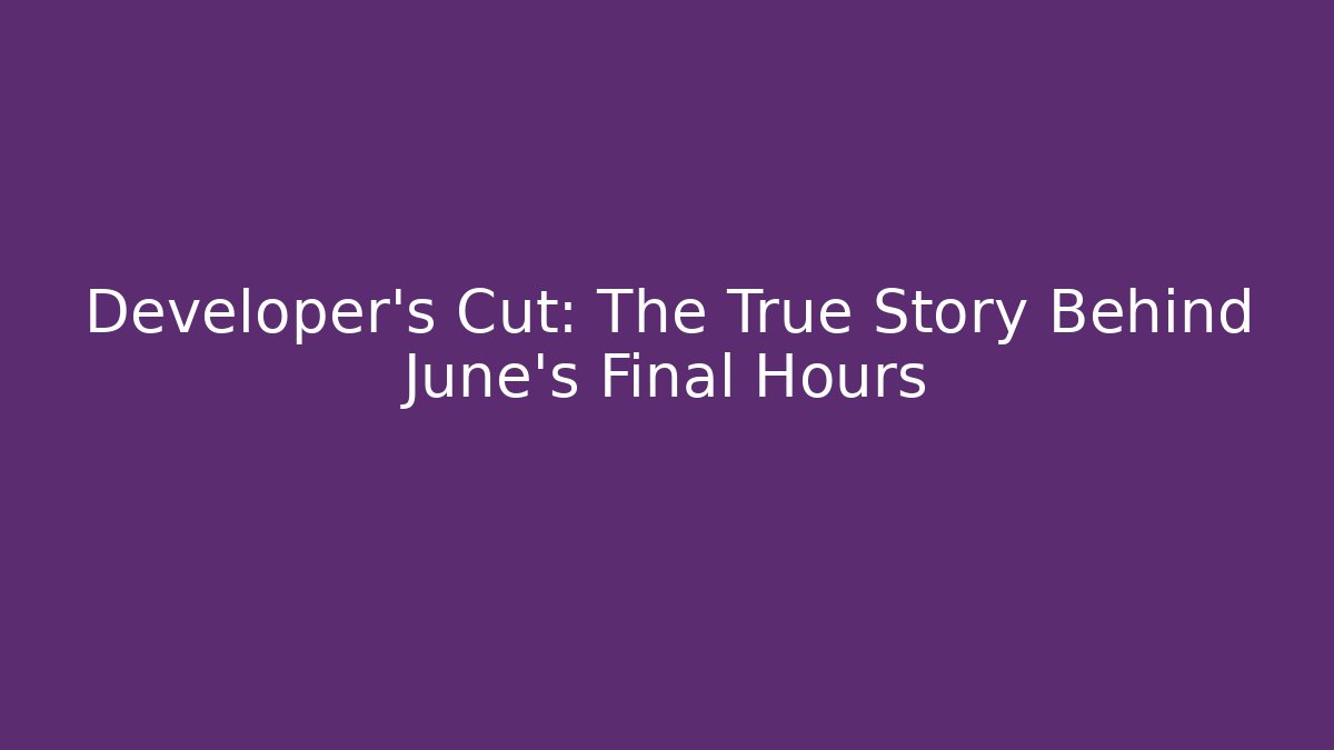 Developer's Cut: The True Story Behind June's Final Hours