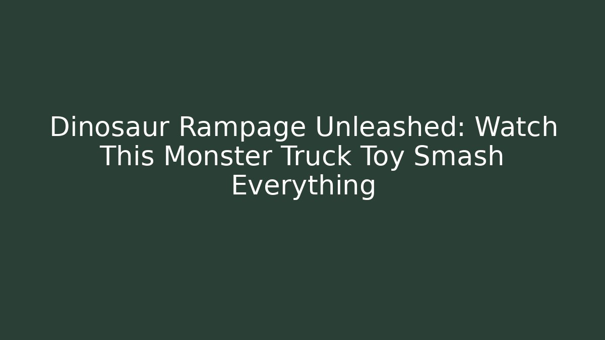 Dinosaur Rampage Unleashed: Watch This Monster Truck Toy Smash Everything