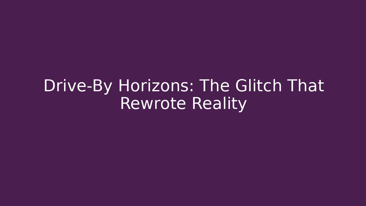 Drive-By Horizons: The Glitch That Rewrote Reality