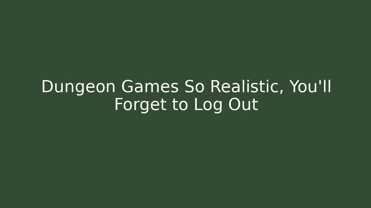 Dungeon Games So Realistic, You’ll Forget to Log Out
