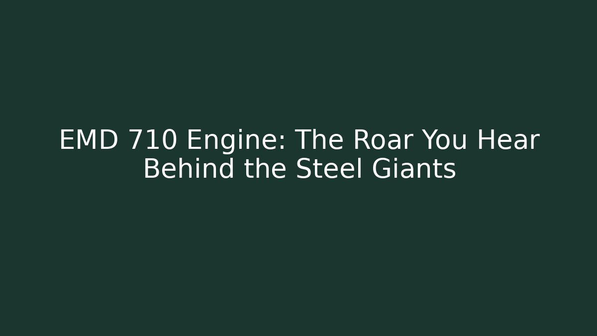 EMD 710 Engine: The Roar You Hear Behind the Steel Giants