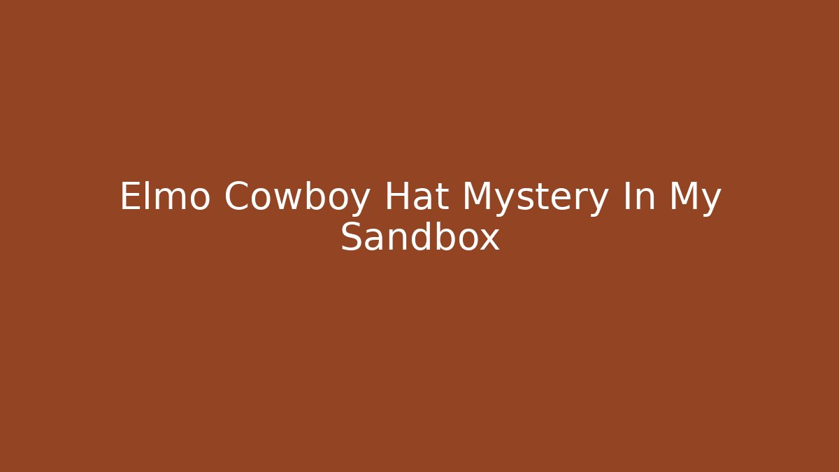 Elmo Cowboy Hat Mystery In My Sandbox