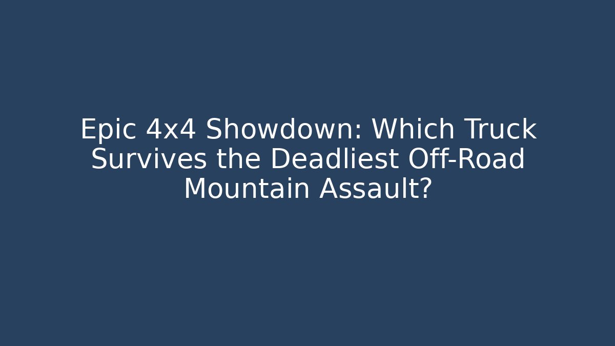 Epic 4x4 Showdown: Which Truck Survives the Deadliest Off-Road Mountain Assault?