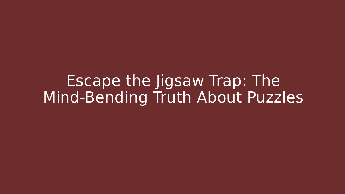 Escape the Jigsaw Trap: The Mind-Bending Truth About Puzzles