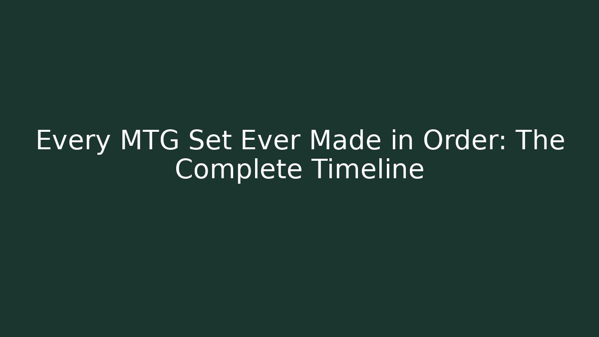 Every MTG Set Ever Made in Order: The Complete Timeline