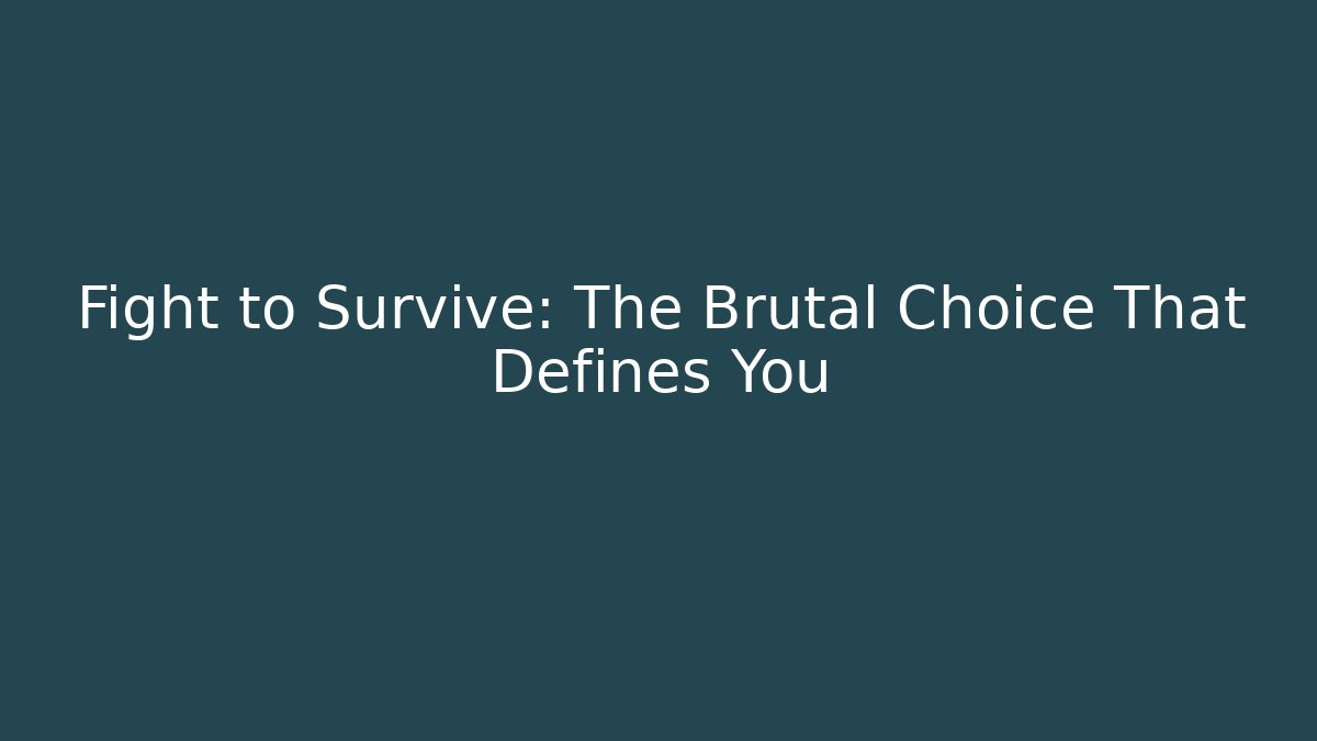 Fight to Survive: The Brutal Choice That Defines You
