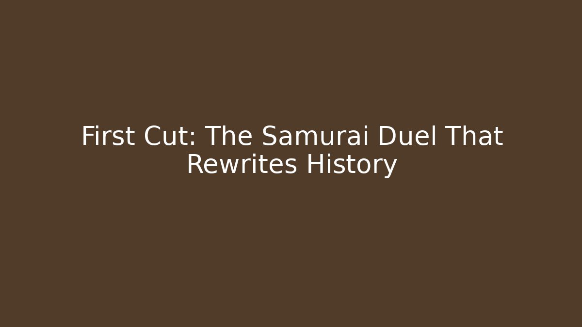 First Cut: The Samurai Duel That Rewrites History