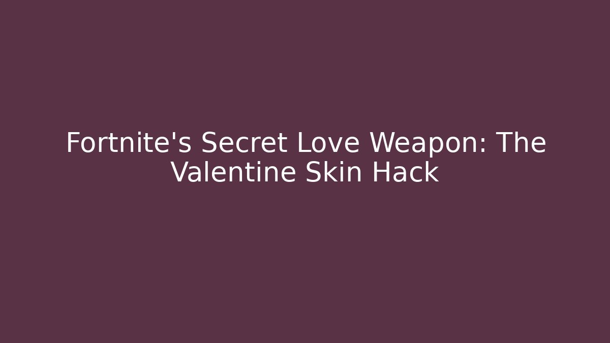 Fortnite's Secret Love Weapon: The Valentine Skin Hack