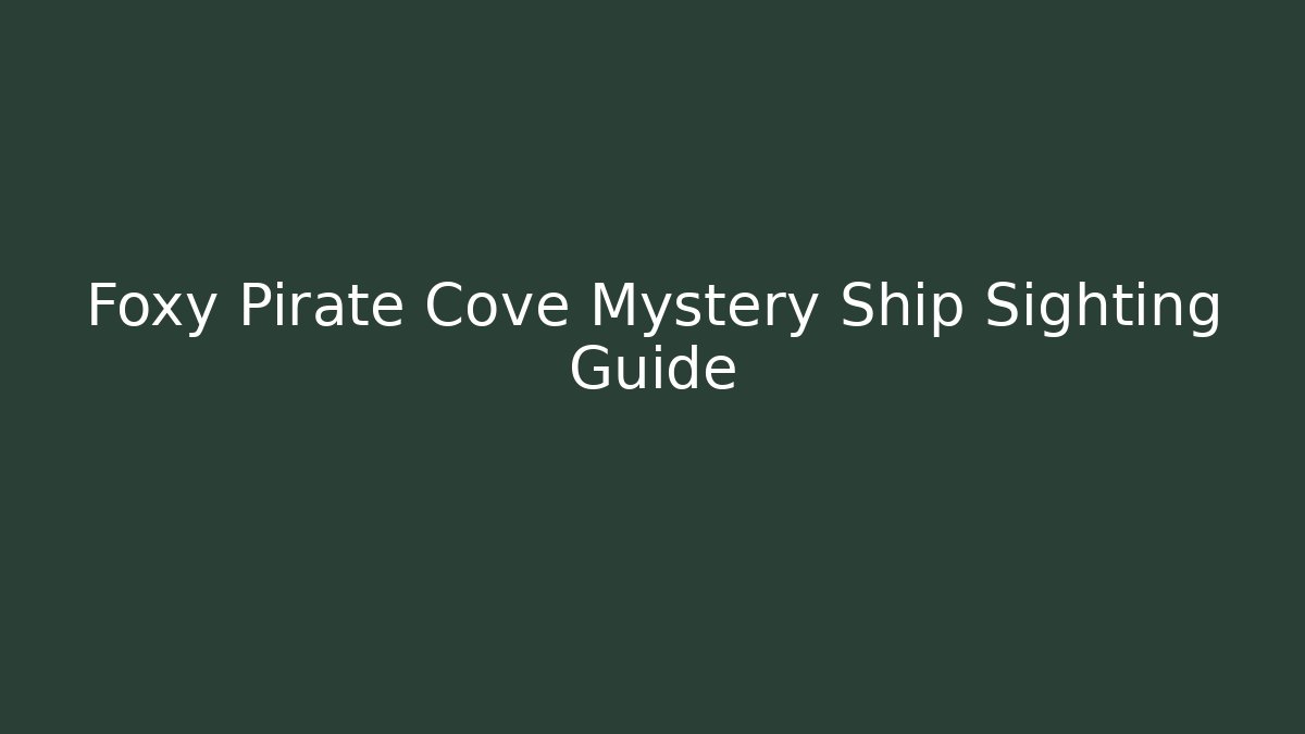 Foxy Pirate Cove Mystery Ship Sighting Guide