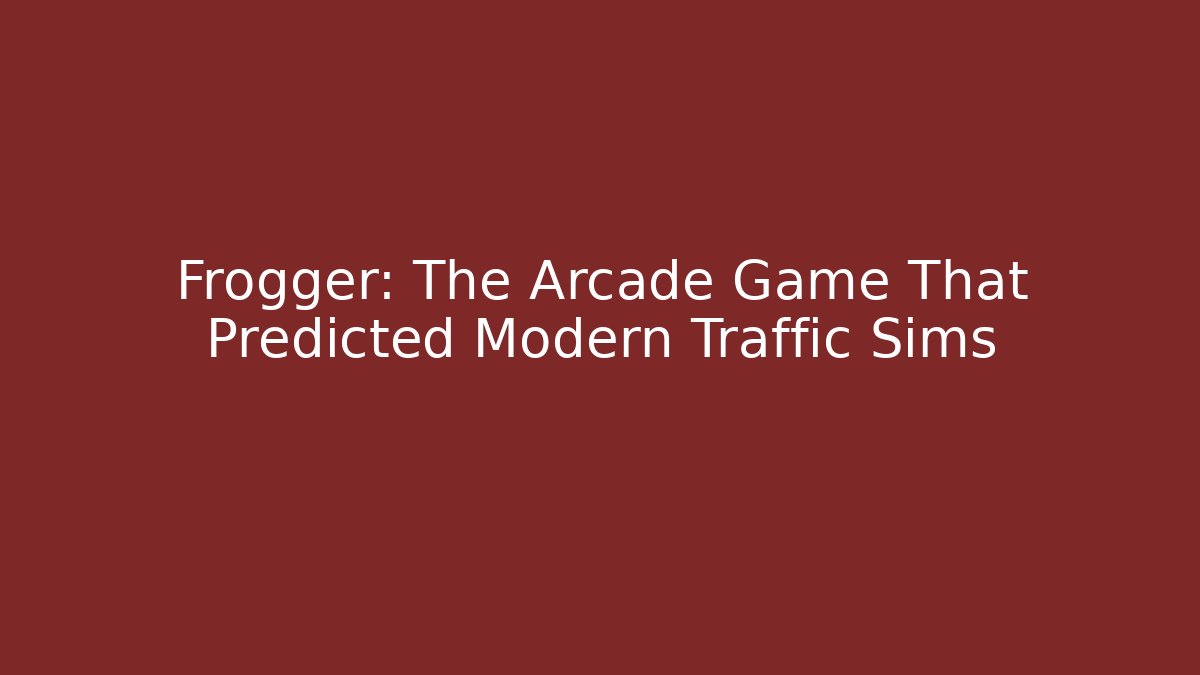 Frogger: The Arcade Game That Predicted Modern Traffic Sims - Celivion