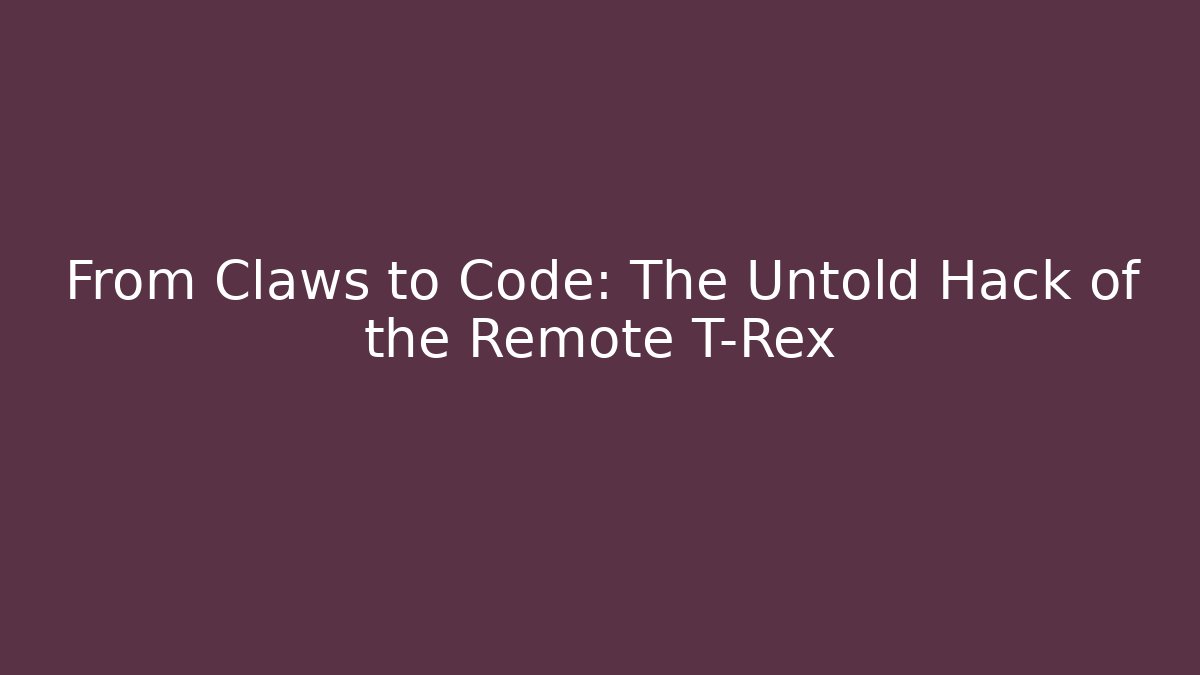 From Claws to Code: The Untold Hack of the Remote T-Rex - Celivion