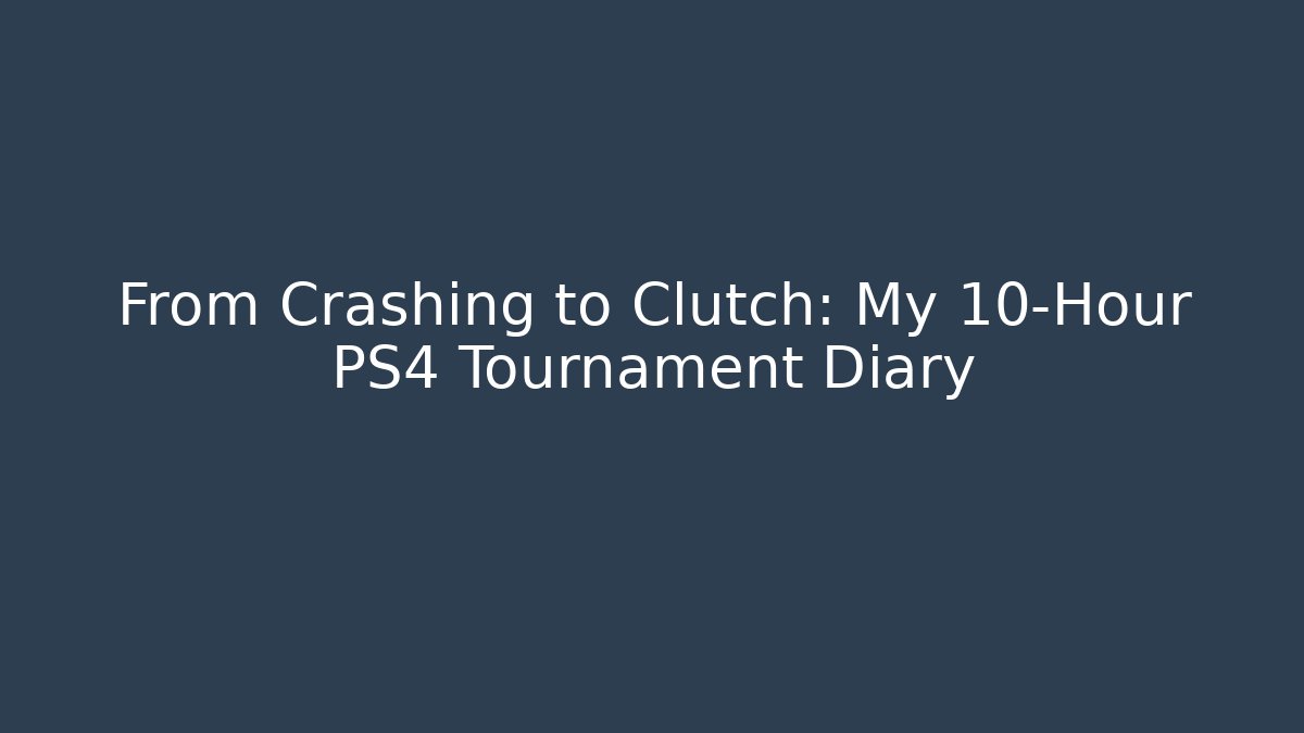 From Crashing to Clutch: My 10-Hour PS4 Tournament Diary