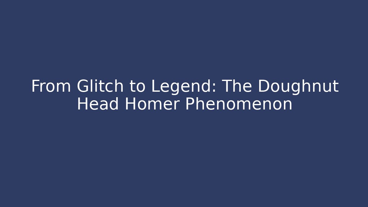 From Glitch to Legend: The Doughnut Head Homer Phenomenon - Celivion