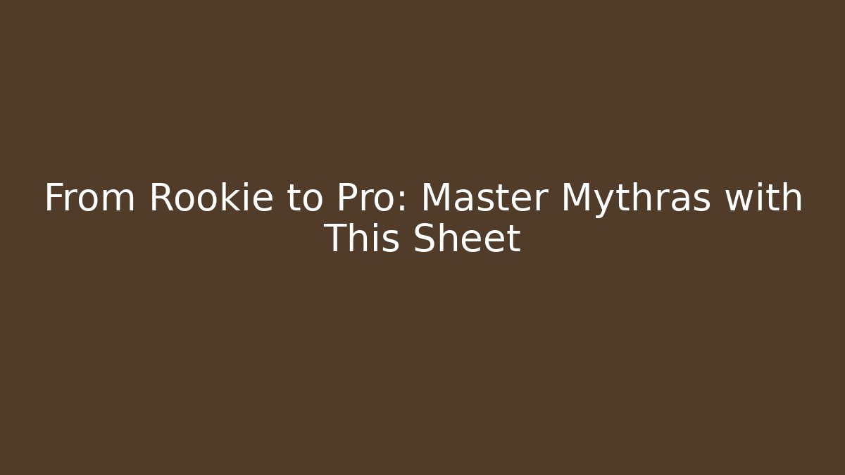 From Rookie to Pro: Master Mythras with This Sheet - Celivion