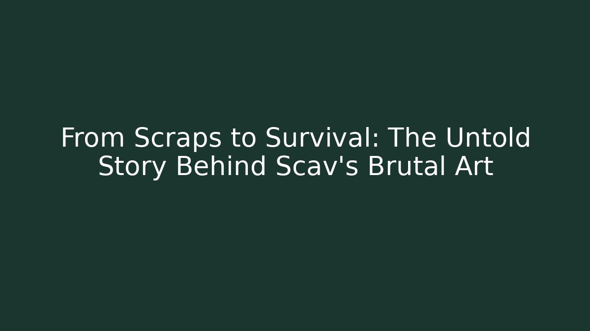 From Scraps to Survival: The Untold Story Behind Scav's Brutal Art