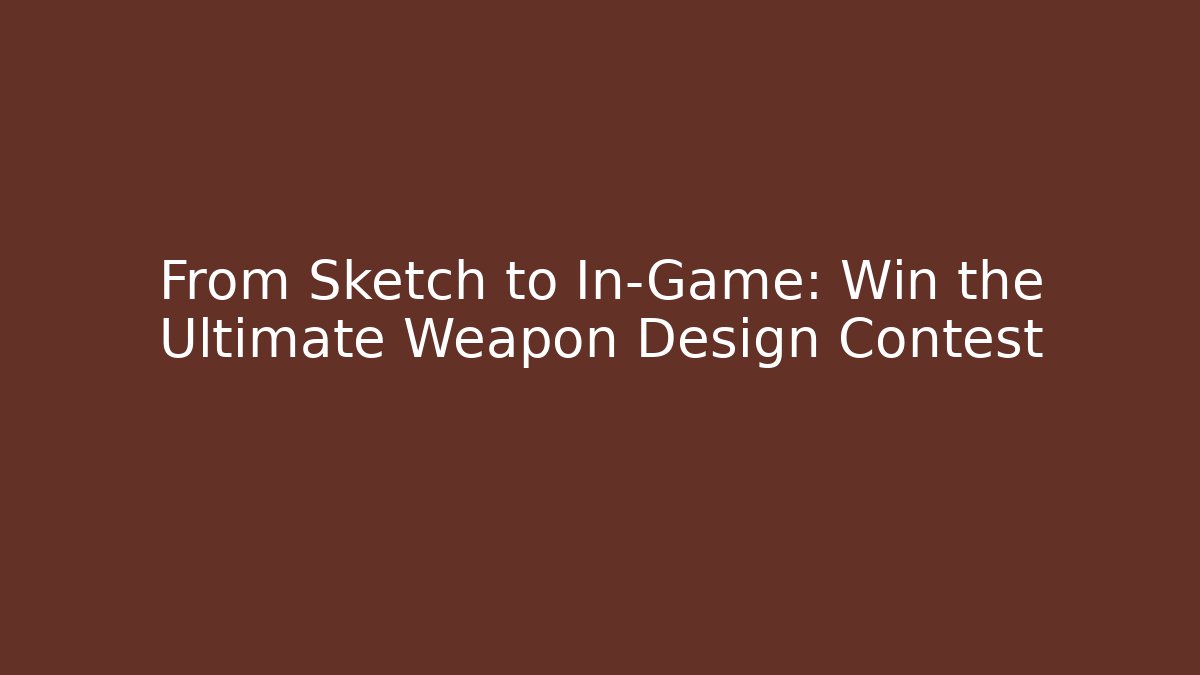 From Sketch to In-Game: Win the Ultimate Weapon Design Contest